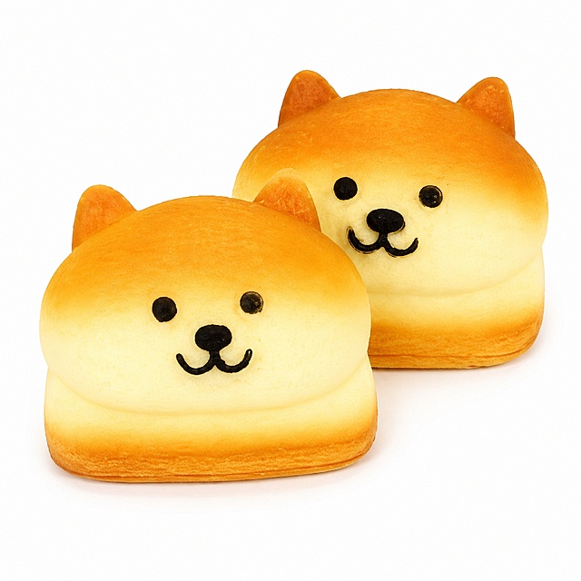 [主图-1] Shiba Inu shaped squishy toy. Keep the appearance (physical structure, material texture, color) of the Shiba Inu squishy toy completely consistent with the input product picture, eliminate any distortion and color difference, and perform fine processing. The product is centered, the product accounts for more than 85% of the picture, pure white background (#FFFFFF), no other extra elements, full screen without border. [Atmosphere style] Standard Amazon cross-border e-commerce product main image style; [Image quality] Commercial photography texture, soft and transparent light, clear and real product, clean and advanced picture; [Light and shadow] Soft and even studio light, main light to highlight the product outline, auxiliary light to fill the shadow, no harsh strong contrast; [Color matching] Pure white background, retains the original gradient golden yellow of the product itself; [Perspective composition] Head-up perspective, product centering, complete product without cutting; [Text layout] No extra text and logo, strictly abide by Amazon cross-border main image rules; [Proportion resolution] 1:1 proportion, 2048px * 2048px resolution, 2K ultra high definition; [Negative prompt] Deformation, disordered text, blurred product image, messy background, watermark, e-commerce platform Logo.