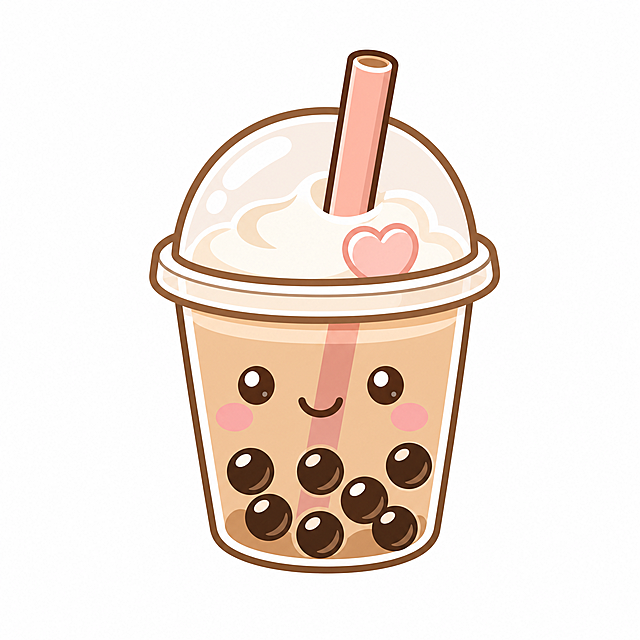 生成一个可爱的奶茶店logo