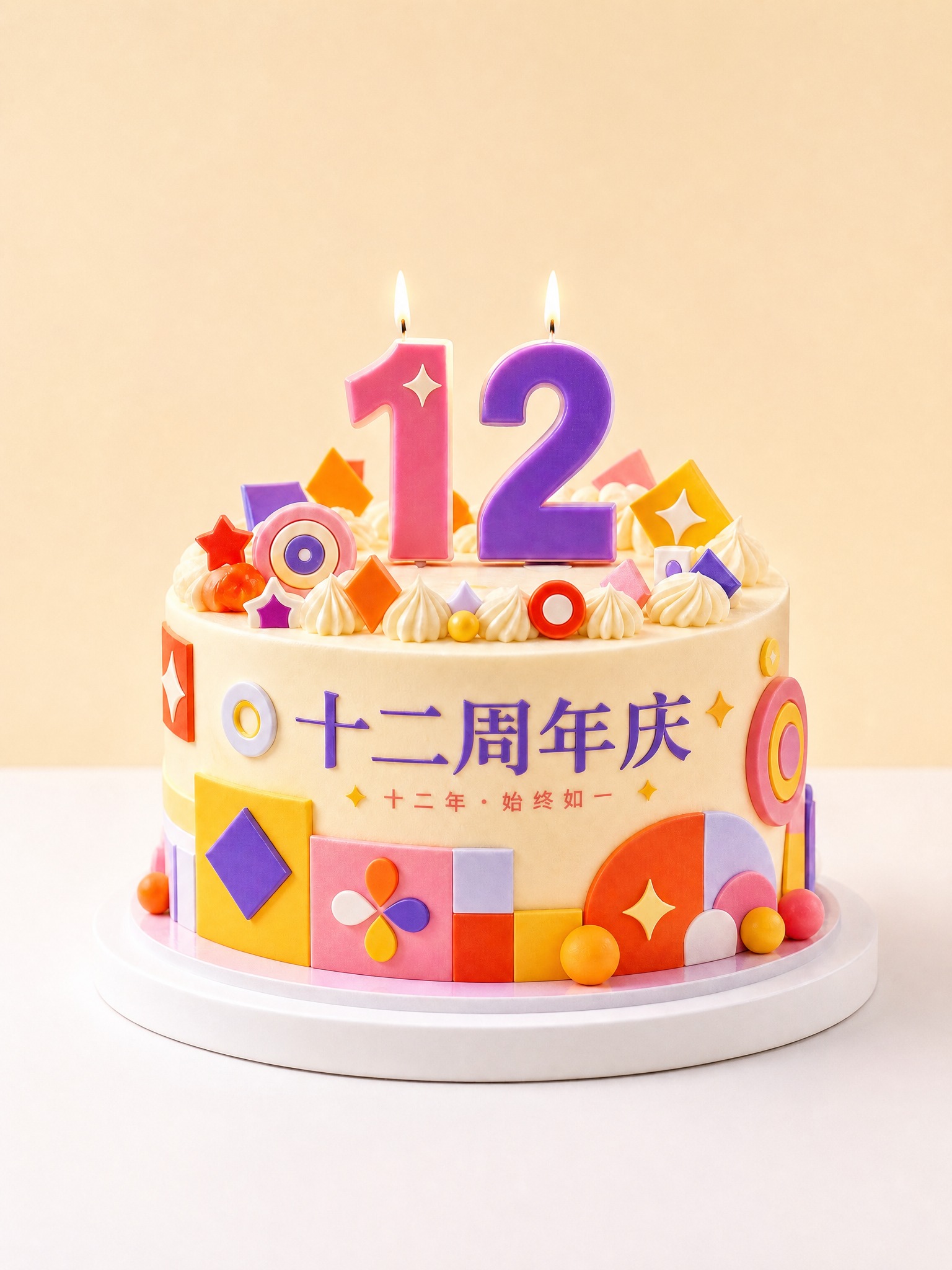 产品精修，蛋糕主体完全保持不变，仅修改背景：去除背景中的英文文… - 图片创意预览