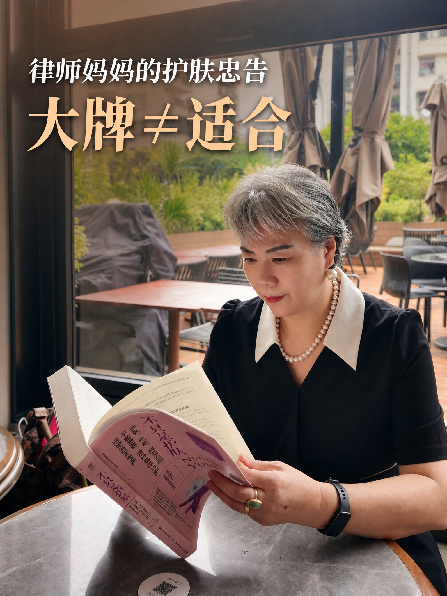 基于图1中年银发知性女士在窗边阅读的人像照片，保留原图人物、窗… - 图片创意预览