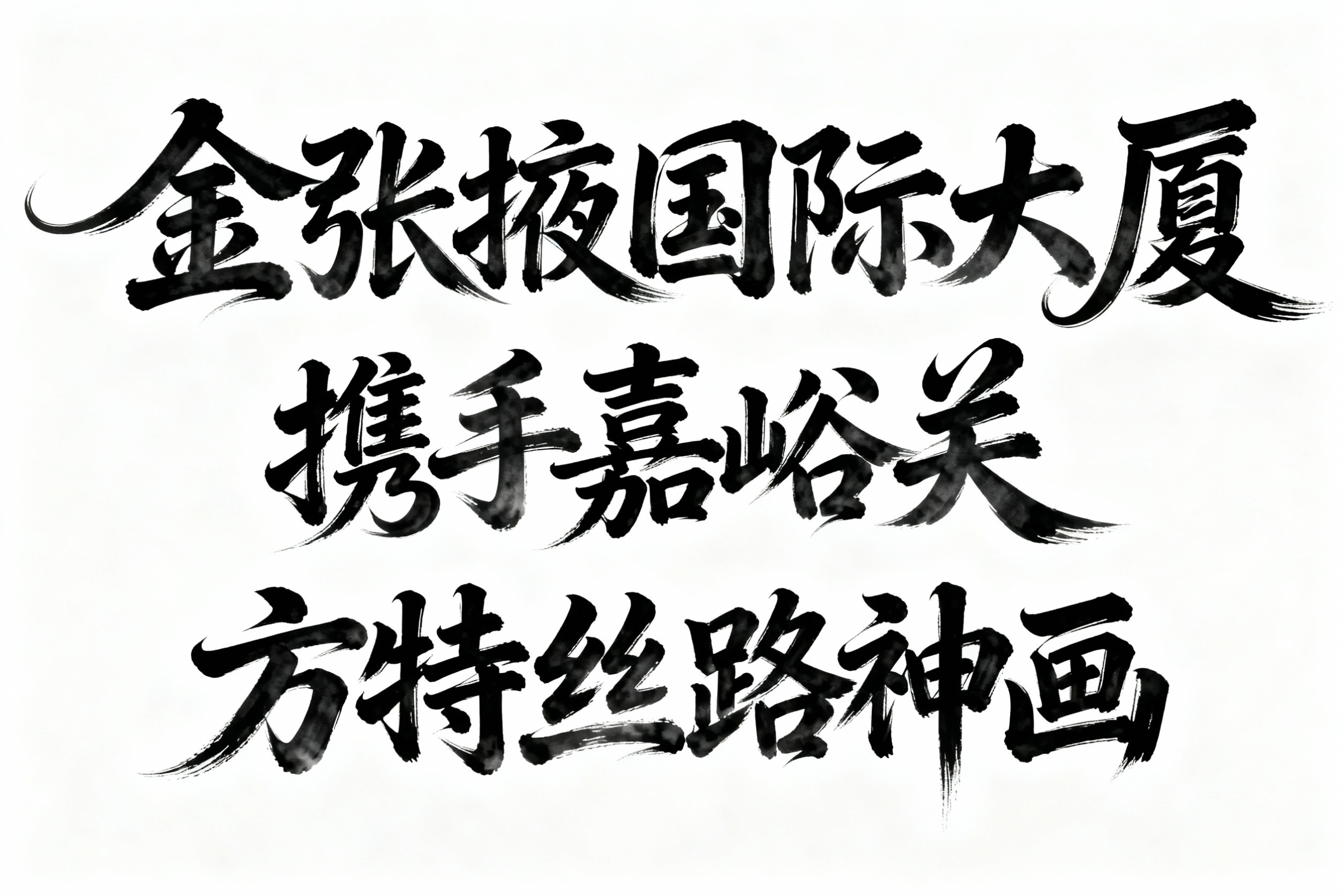 生成 金张掖国际大厦携手嘉峪关方特丝路神画 毛笔艺术字体 大气… - 图片创意预览