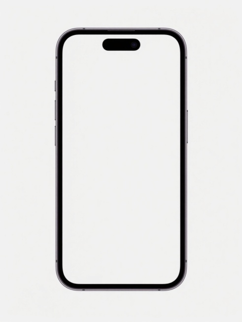 极简主义风格的智能手机正面轮廓图，采用纯黑色线条勾勒出具有圆角矩形边框的手机外形，顶部中央位置有一个黑色椭圆形的前置摄像头开孔，整体画面背景为纯白色，线条简洁流畅，构图对称居中，无任何多余装饰元素，保持高度的简洁性和现代设计感，变换样式体现在手机边框线条的粗细或圆角弧度的细微调整上，但整体极简风格和基础轮廓结构保持一致。预览效果