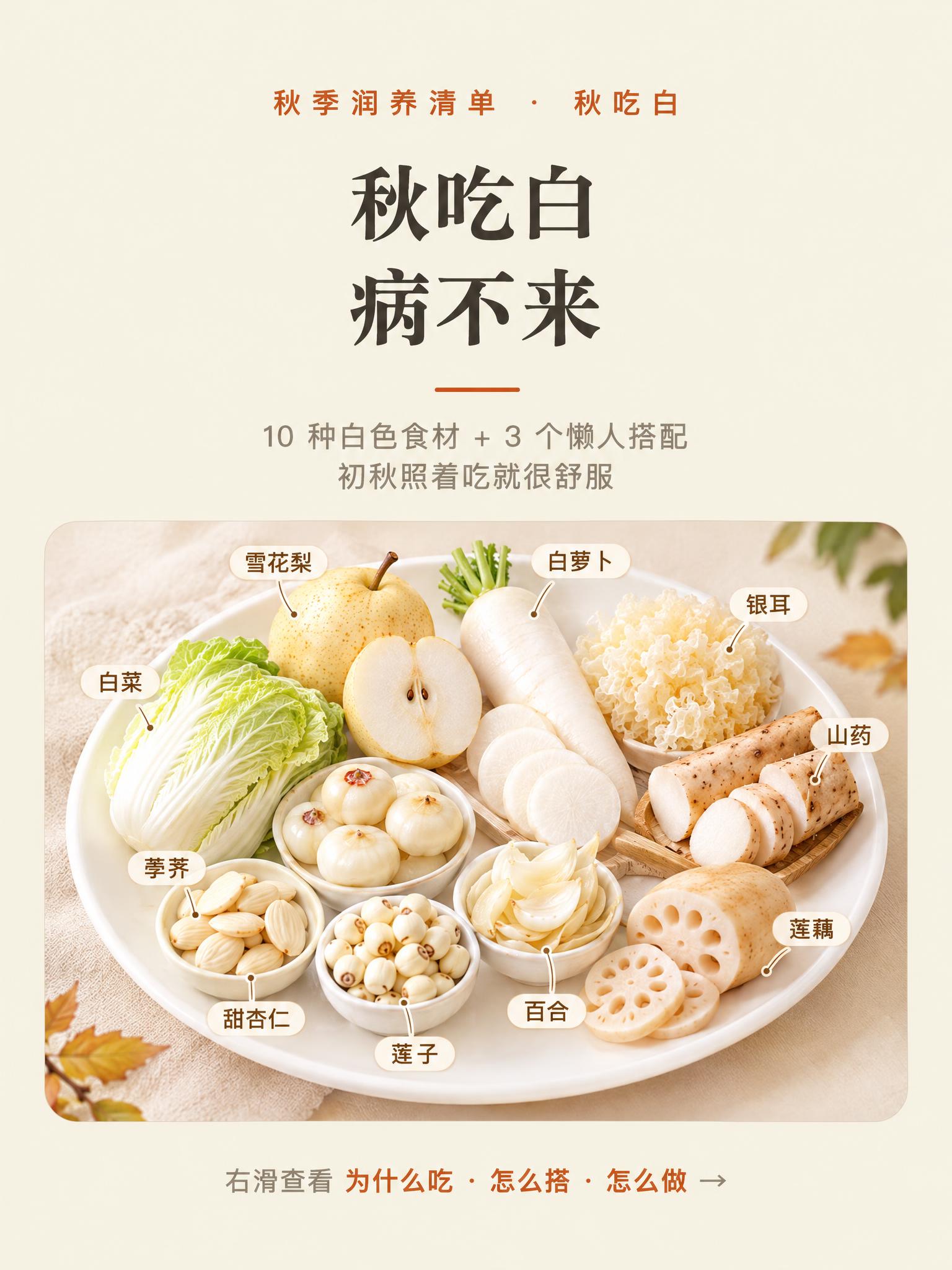 参考图的整体版式风格保留，米白色背景，顶部保留'秋季润养清单·… - 图片创意预览