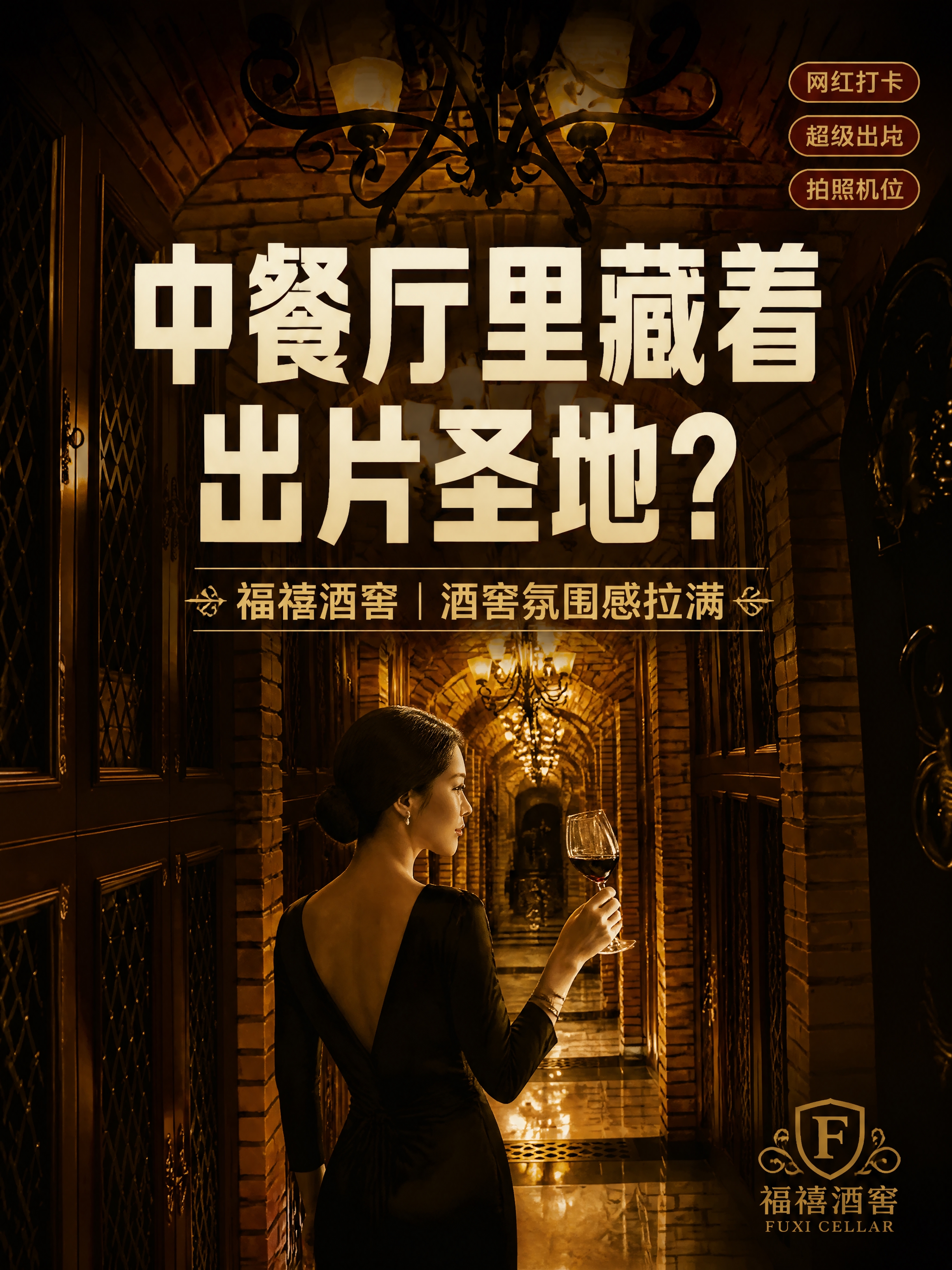 小红书笔记大字封面，配图大字，暗金酒红暖棕电影感老钱风，版式精… - 图片创意预览