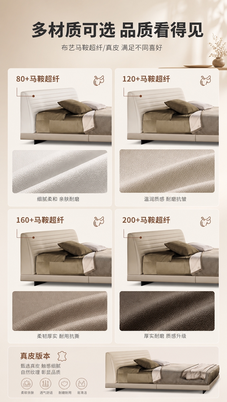 [商品] 使用【图1】意式简约高软包布艺床；保留床的整体结构与… - 图片创意预览