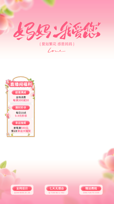 母亲节促销活动电商零售直播贴片组合预览效果