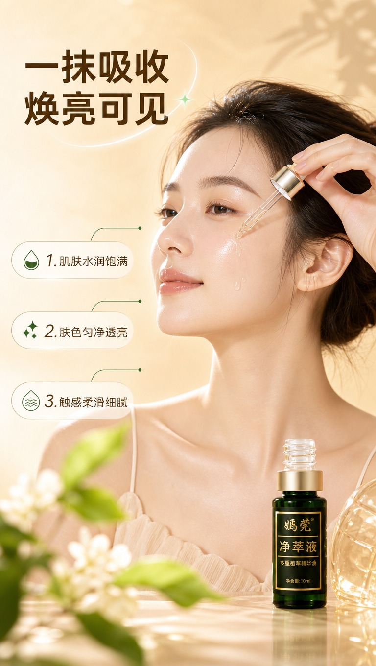 [商品] 使用【图1】嫣莞净萃液套盒中的精华瓶；保留瓶身颜色、… - 图片创意预览
