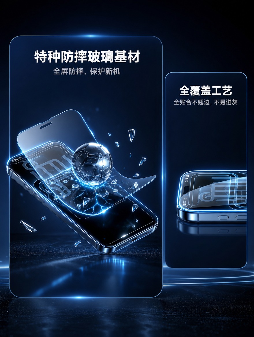 [商品] 使用【图1】的手机防窥钢化膜产品；保留手机外形、钢化… - 图片创意预览
