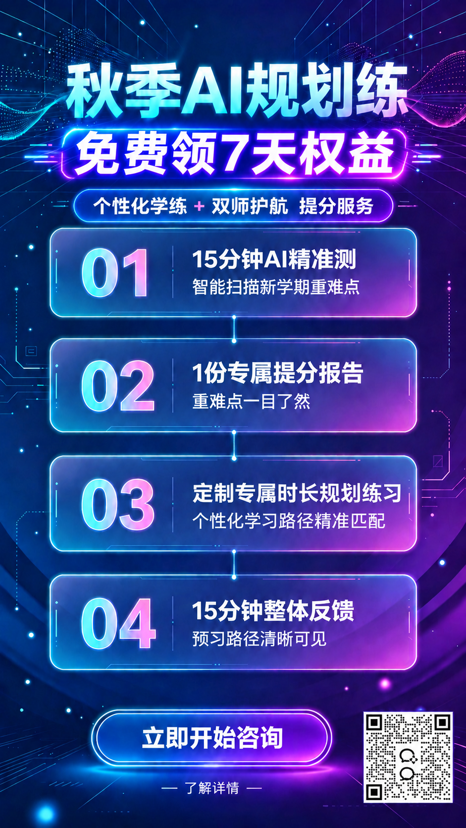 基于参考海报进行文字修改，整体版式、底色、科技霓虹风格、二维码… - 图片创意预览