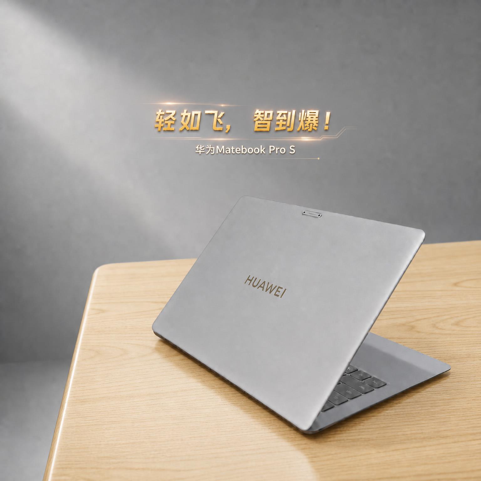 将"轻如飞，智到爆！"主标题文字再缩小一号，副标题"华为Mat… - 图片创意预览