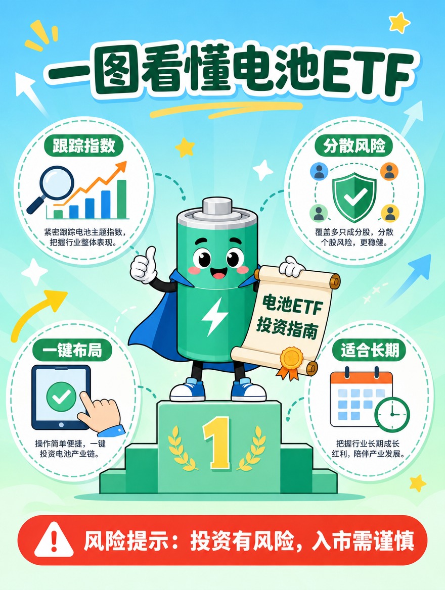 [商品] 无实物商品，投教类长图文漫画，主题为电池ETF指数科… - 图片创意预览