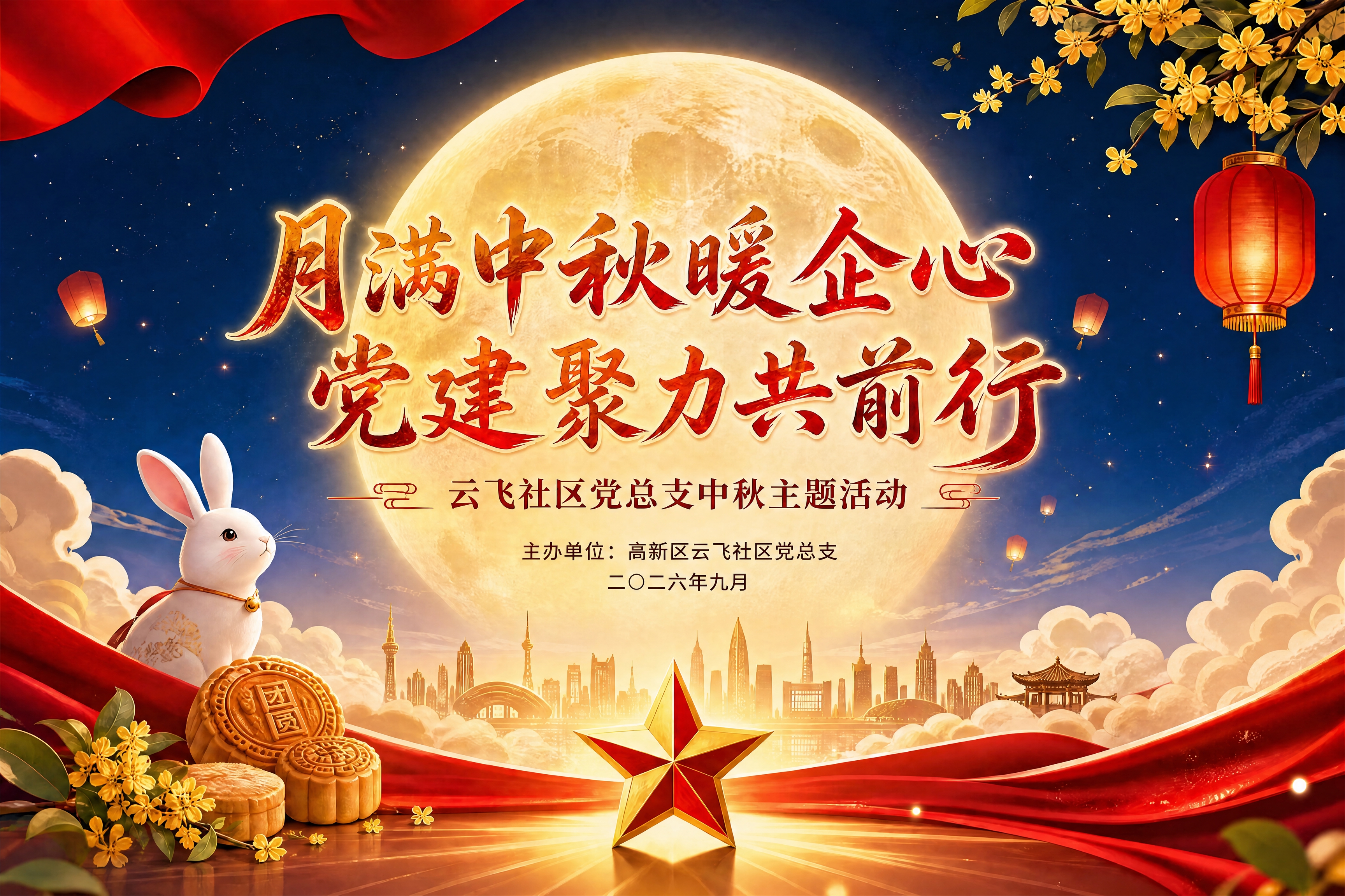 去除图片中的华表元素，将该位置用周围的夜空、月亮、祥云等背景元… - 图片创意预览