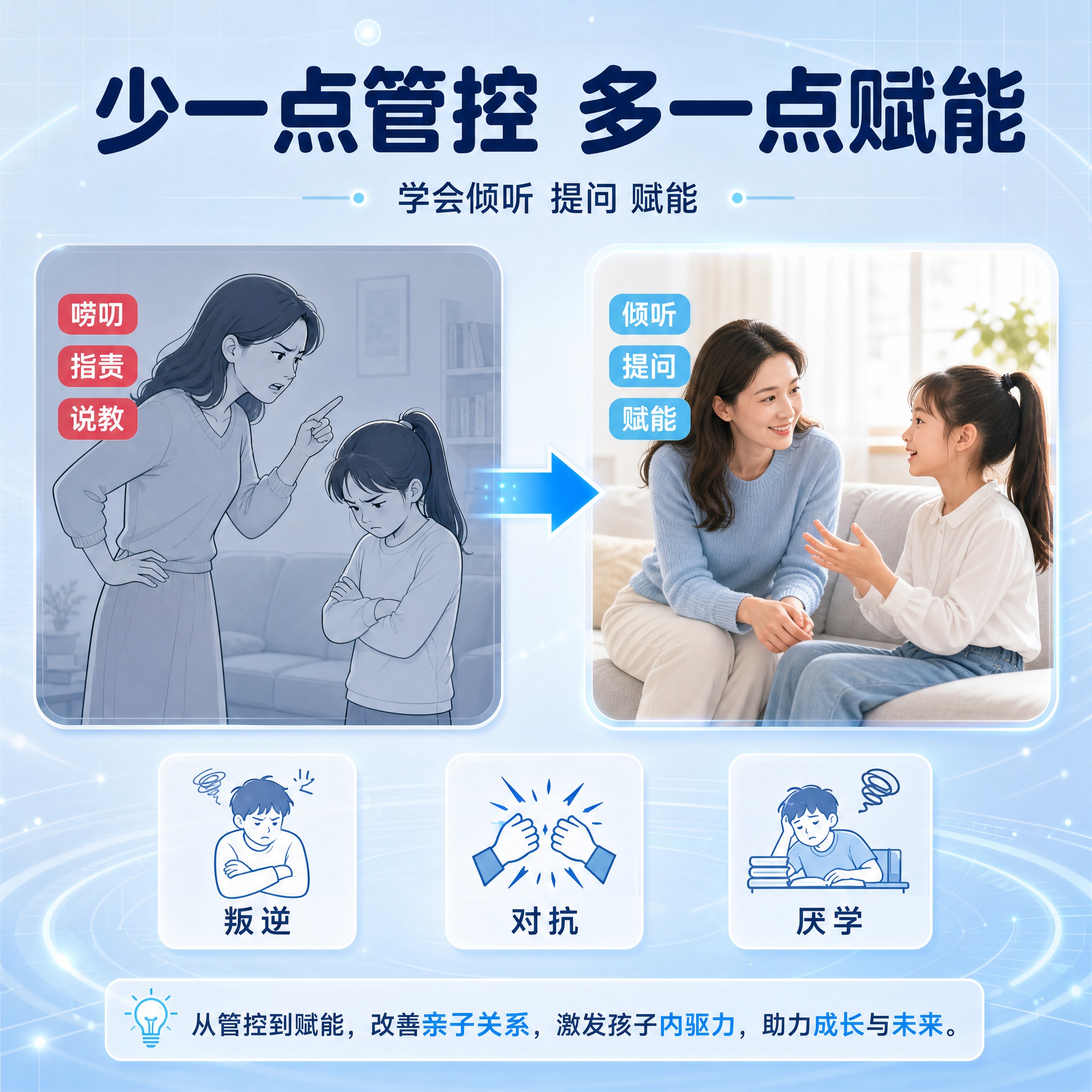 [主图-2] 痛点与学习目标·激发共鸣：用「管控型 vs 教练… - 图片创意预览