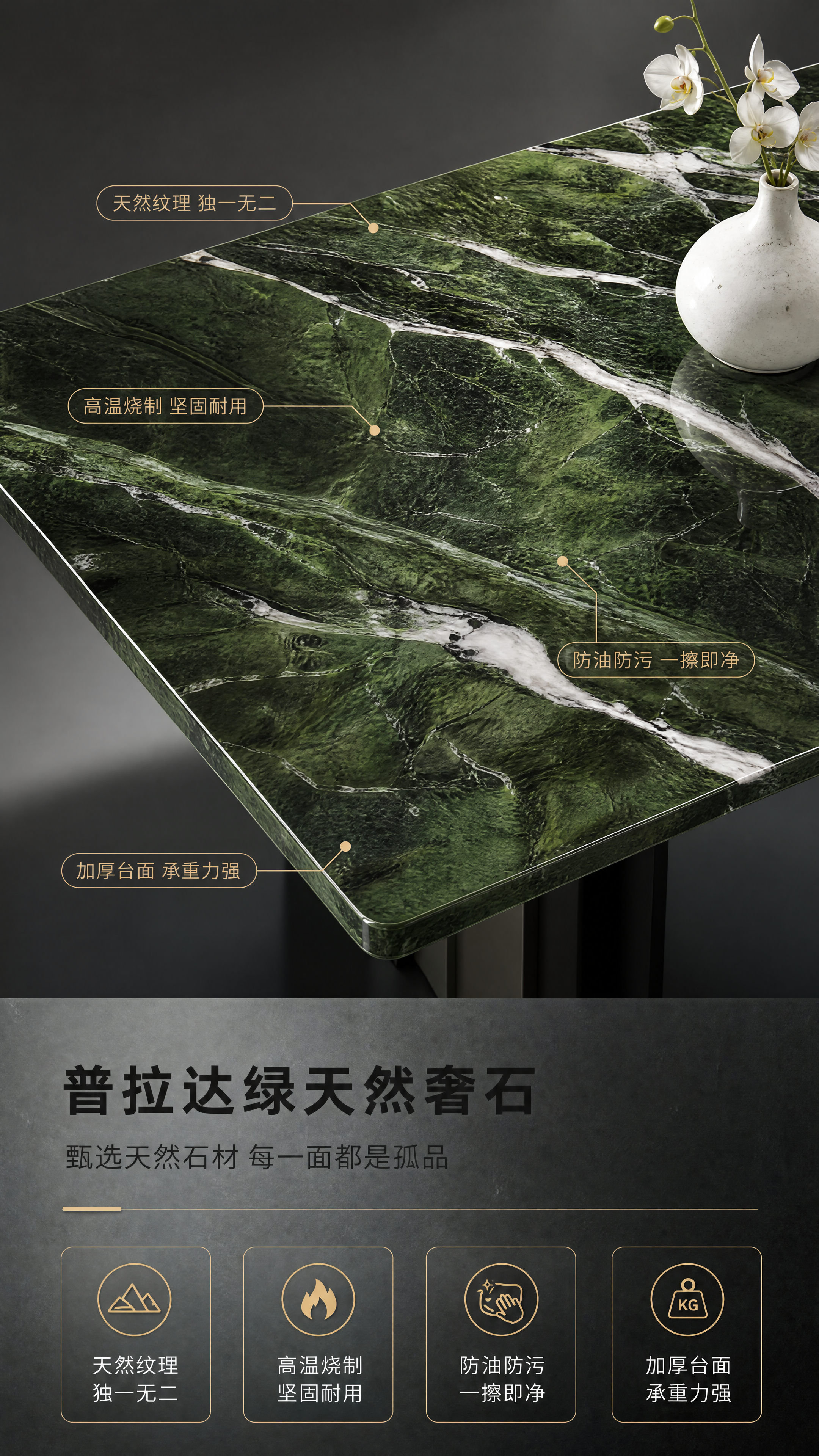 [商品] 使用【图1】普拉达绿奢石餐桌桌面部分；保留普拉达绿天… - 图片创意预览
