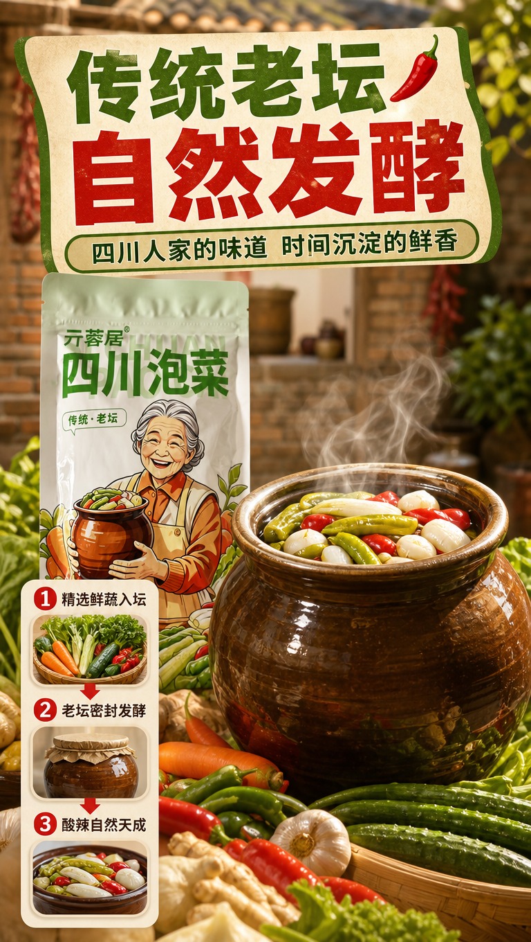 [商品] 使用【图1】亓蓉居四川泡菜外包装袋；保留包装上'亓蓉… - 图片创意预览