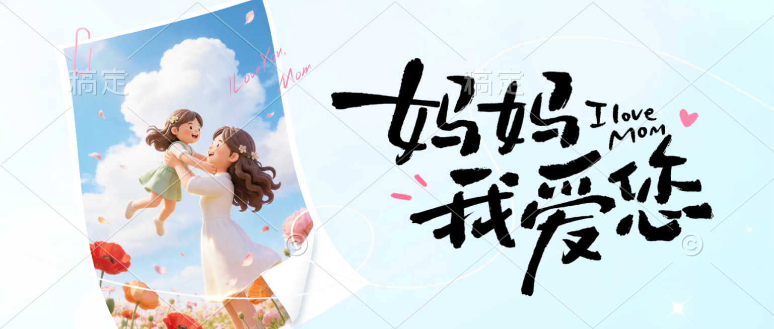 3D母亲节节日祝福公众号首图预览效果