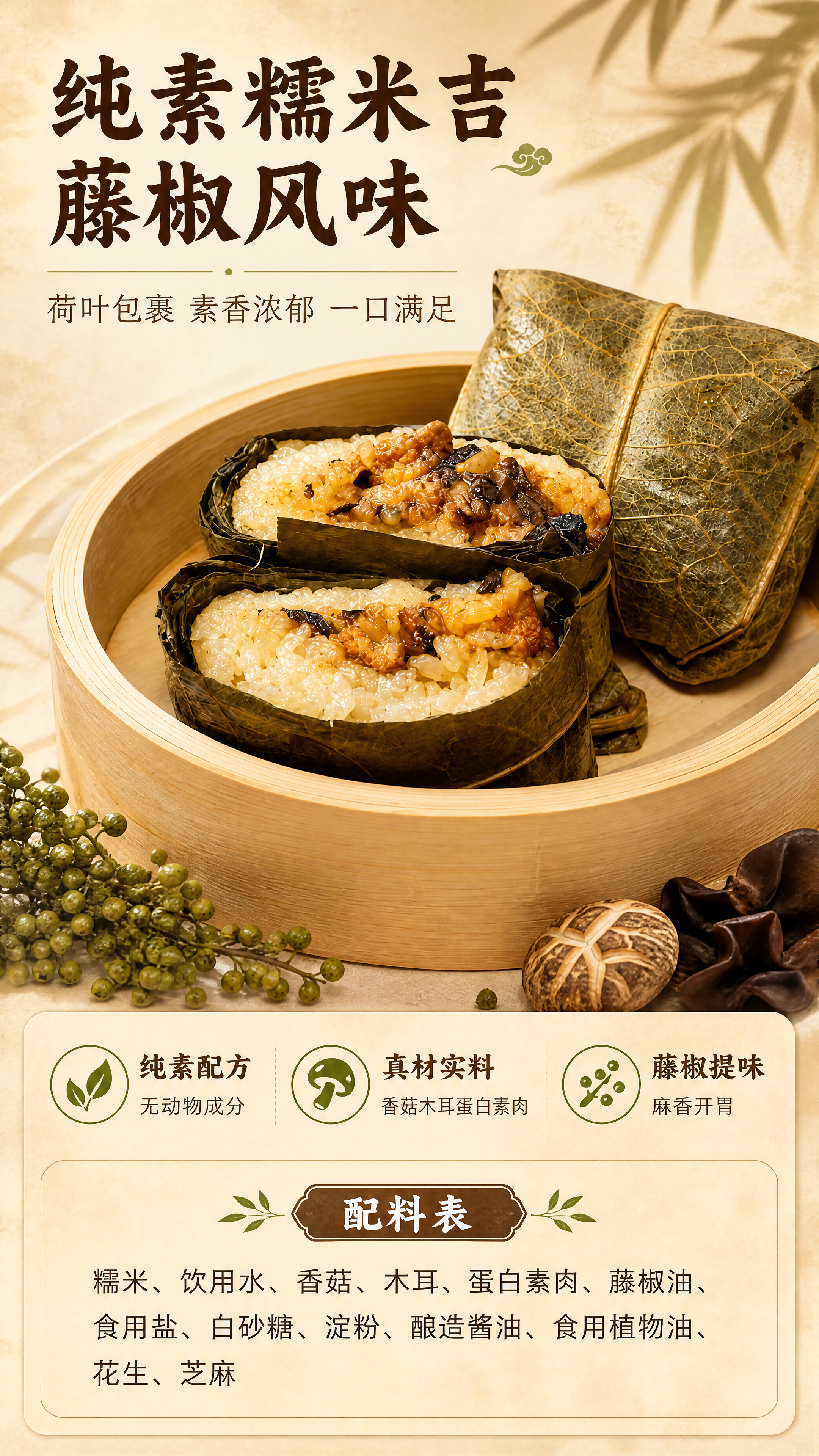 [商品] 使用【图1】竹制蒸笼中的荷叶糯米吉（糯米鸡形态），2… - 图片创意预览