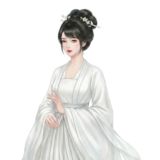 更换一身素衣，头饰要简洁预览效果