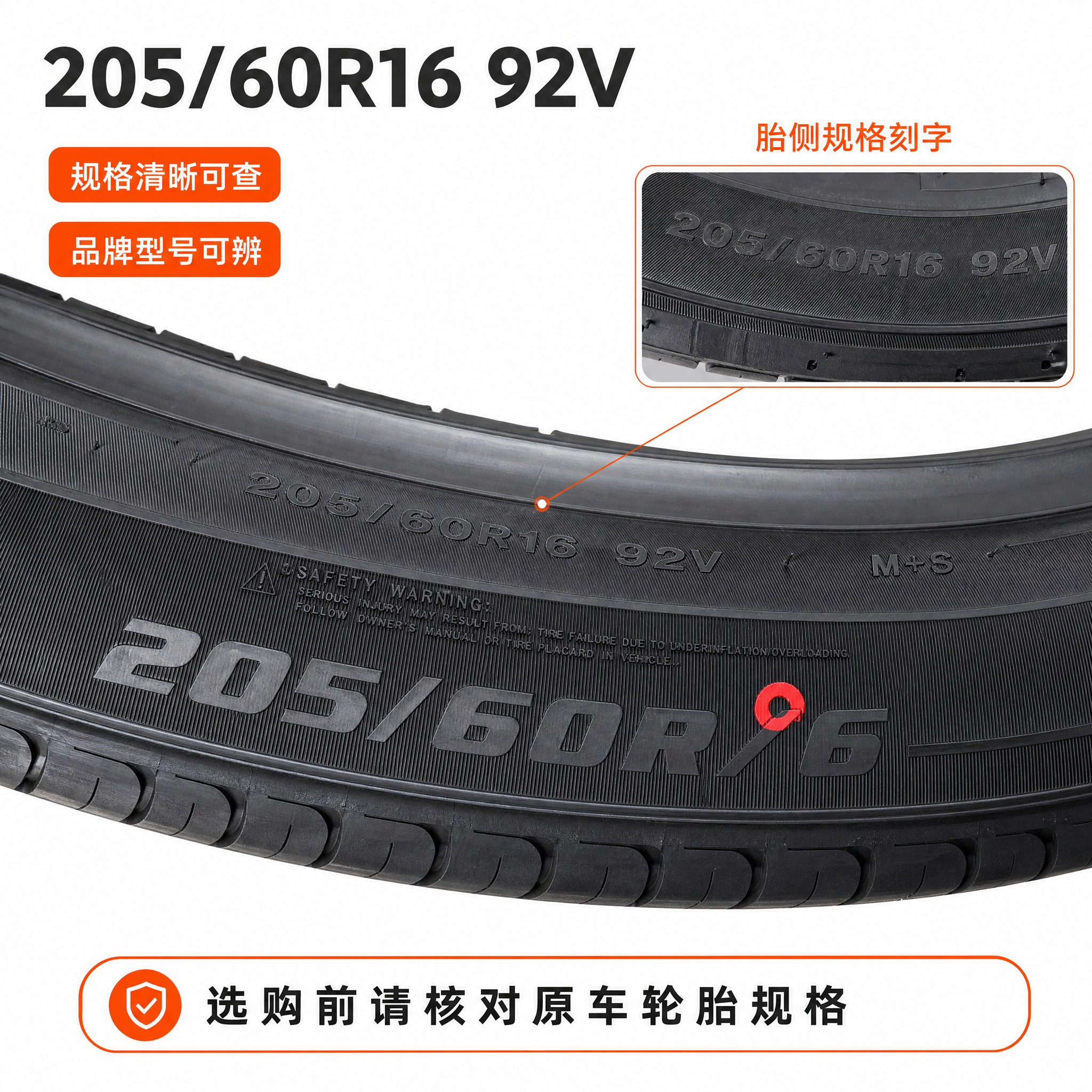 [主图-5] 规格与品牌图，本张唯一任务是把胎侧规格刻字与品牌… - 图片创意预览