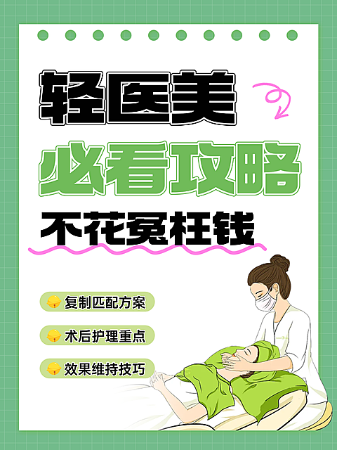 简约插画文档风美业轻医美攻略小红书封面