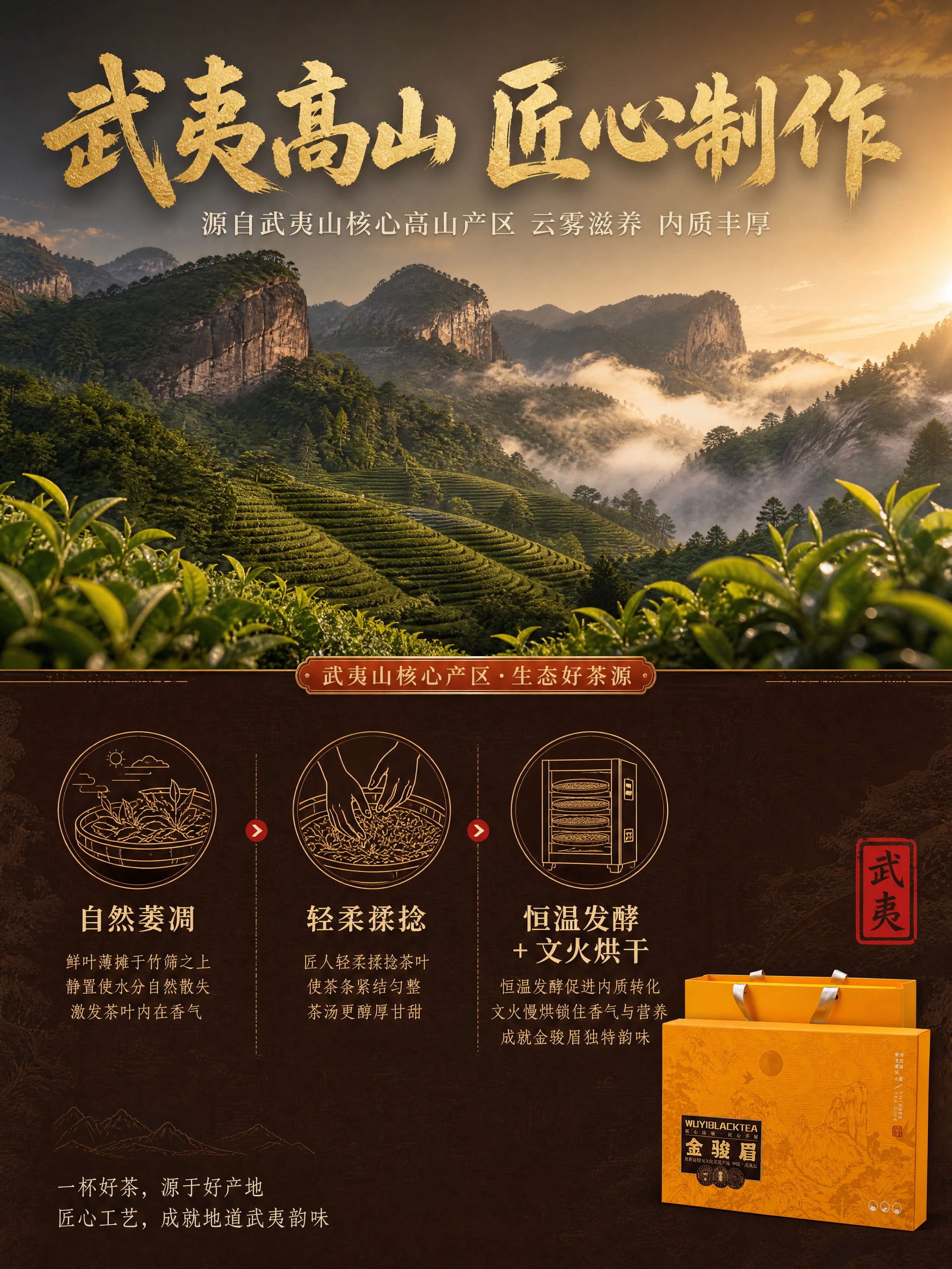[商品] 使用【图2】金骏眉橙黄色山水纹礼盒；保留礼盒外观、颜… - 图片创意预览