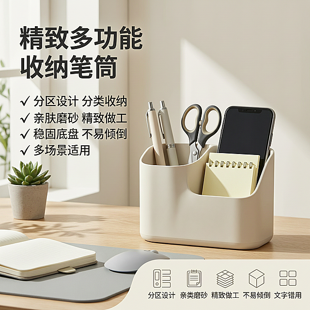 简约现代风，极简设计融合金属质感，突出实用与美学结合，营造科技感办公场景。
