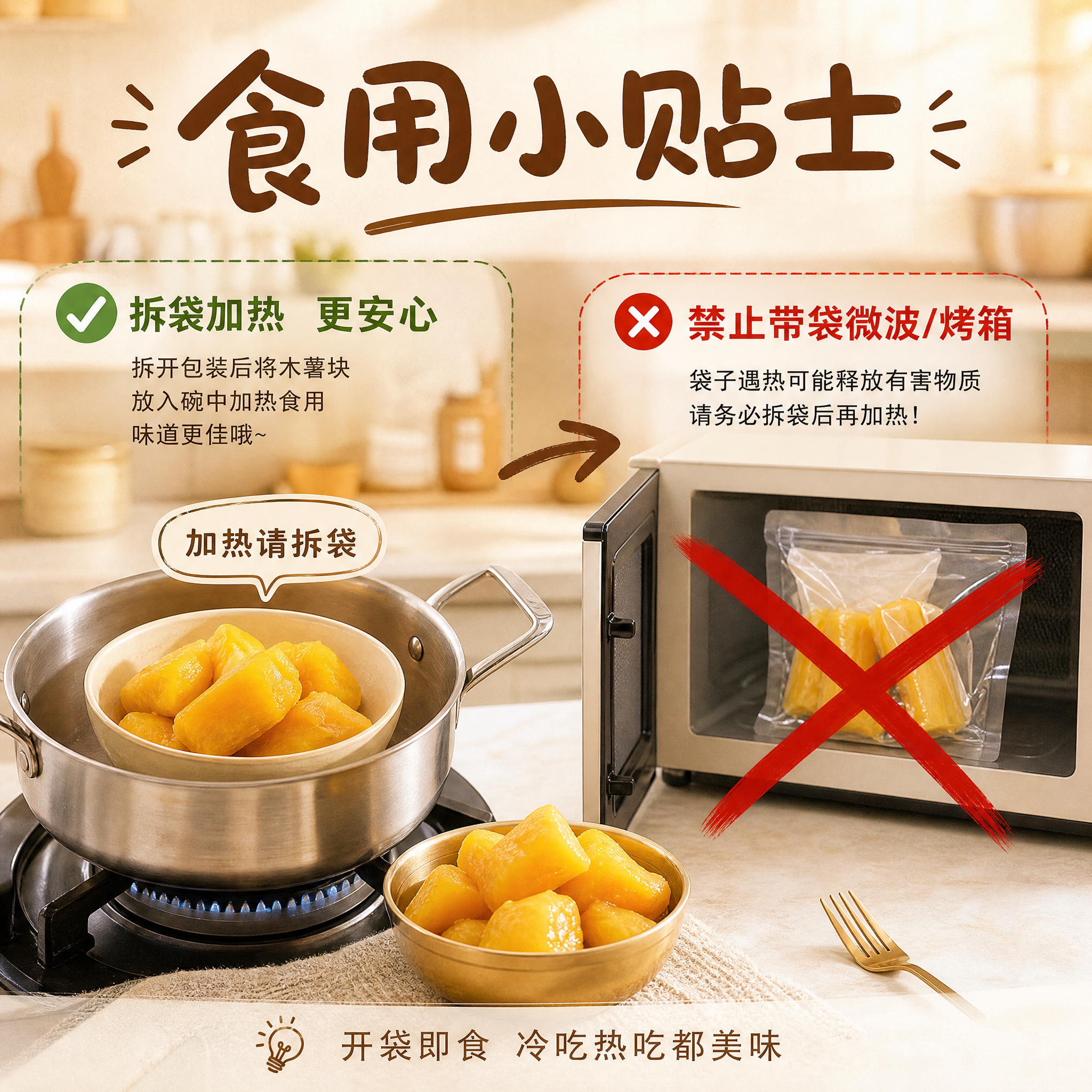 [主图-6] 加热提示 食用方法说明 [统一基调] 小红书原生… - 图片创意预览