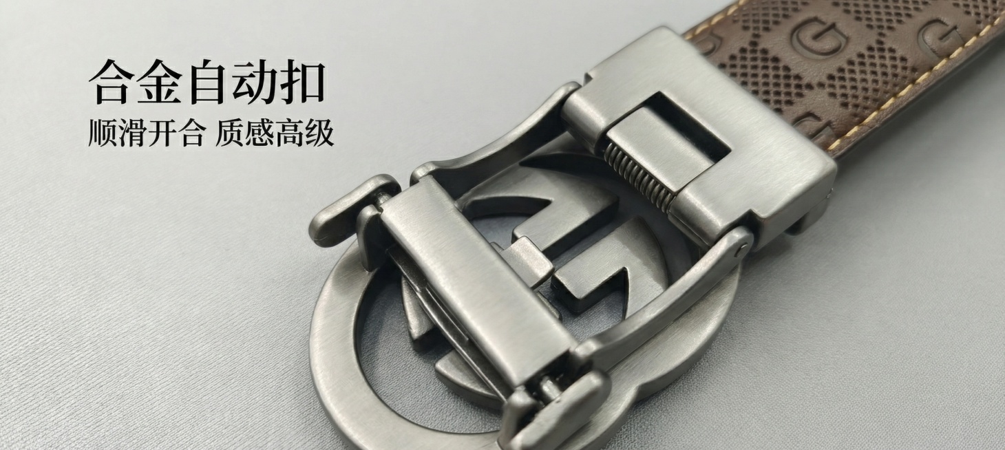 我要生成一套电商产品图，上架到淘宝，要一张主图五张配图，要风格统一，这是男款牛皮带预览效果