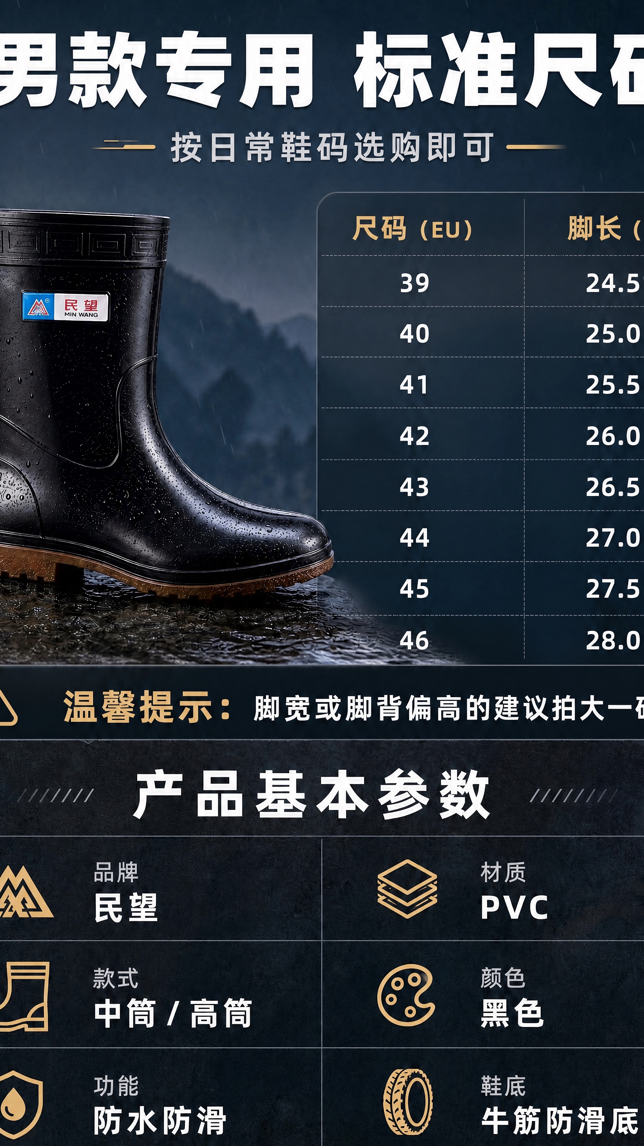 仅修改尺码对照表：在现有 45码/27.5cm 行下方新增一行… - 图片创意预览