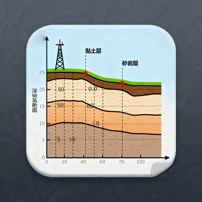 勘察软件的地质纵断面图标预览效果