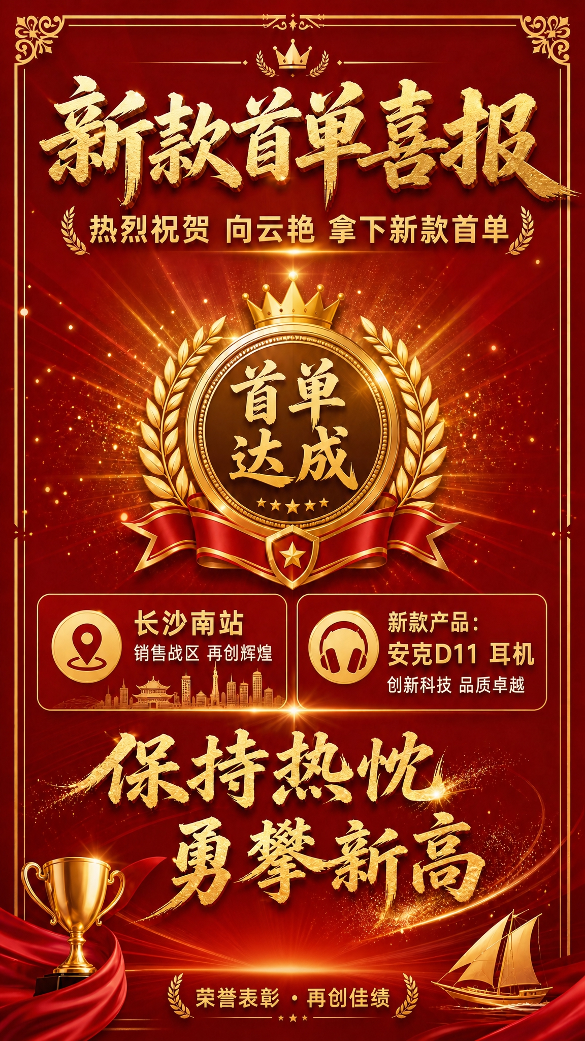 删除画面底部的二维码占位符区域，将底部激励语"保持热忱，勇攀新… - 图片创意预览