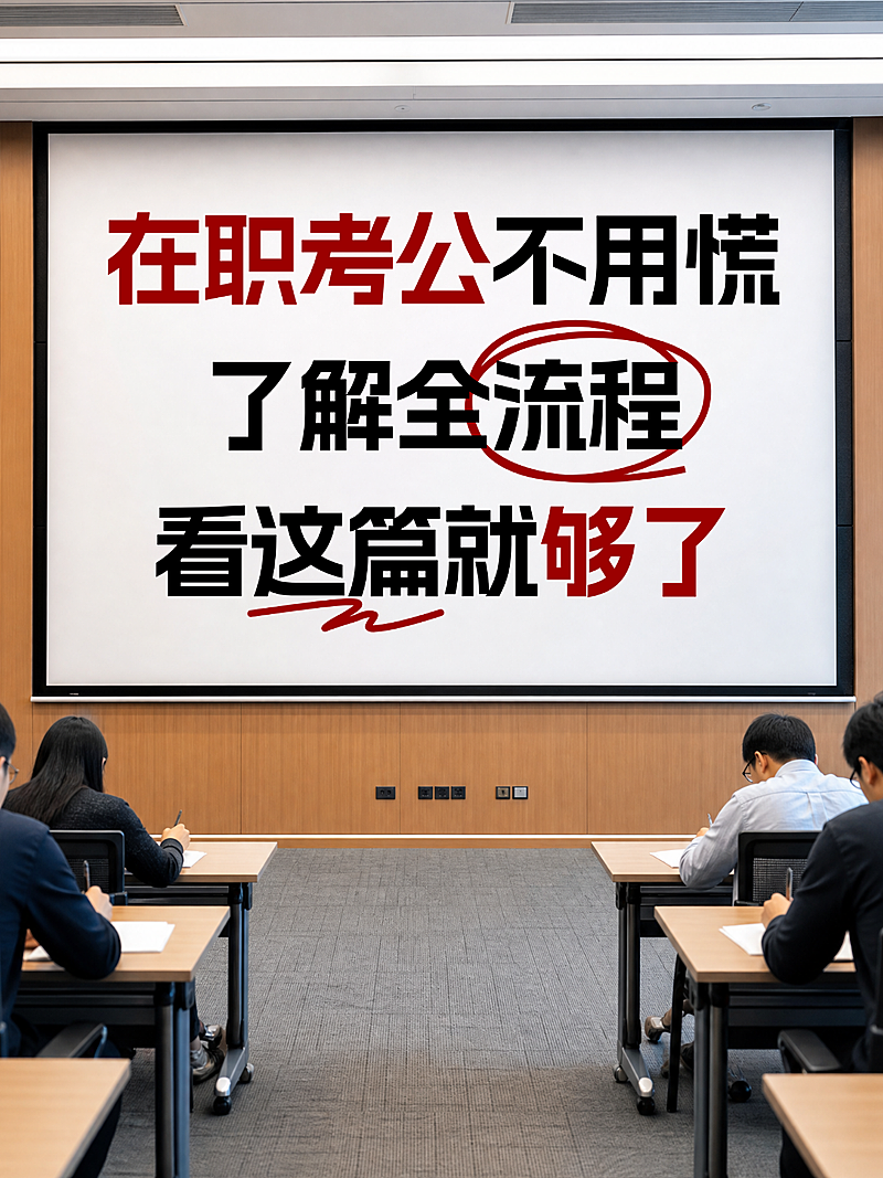 在职考公备考流程分享科普爆款投影仪屏幕大字小红书封面