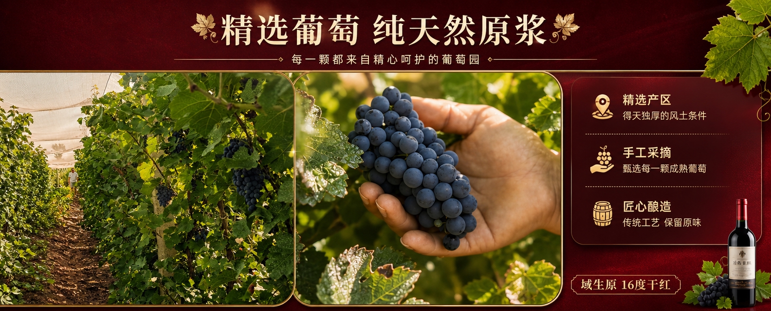 [商品] 使用【图4】【图5】葡萄园与葡萄实景图；保留葡萄深紫… - 图片创意预览