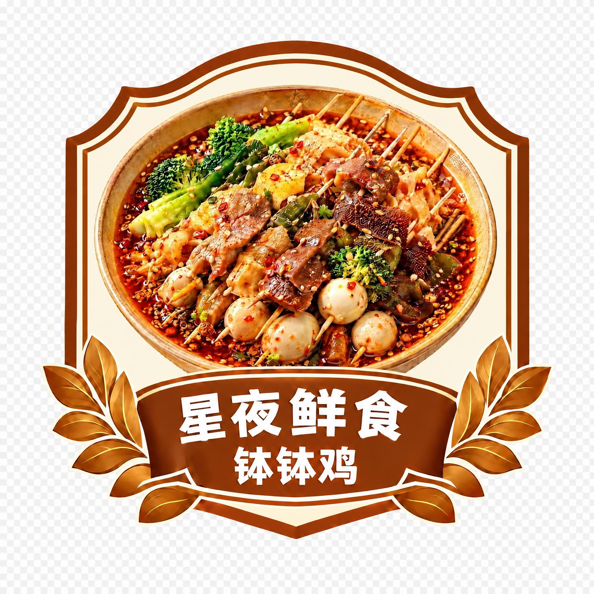 将图片中的文字“星夜小食铺”修改为“星夜鲜食”，保持字体、颜色… - 图片创意预览