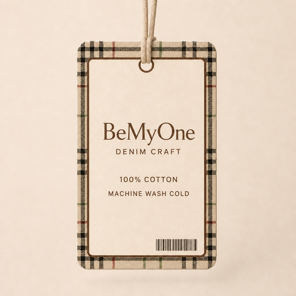 为参考图中的 BeMyOne 吊牌设计配套反面：与正面相同的竖… - 图片创意预览