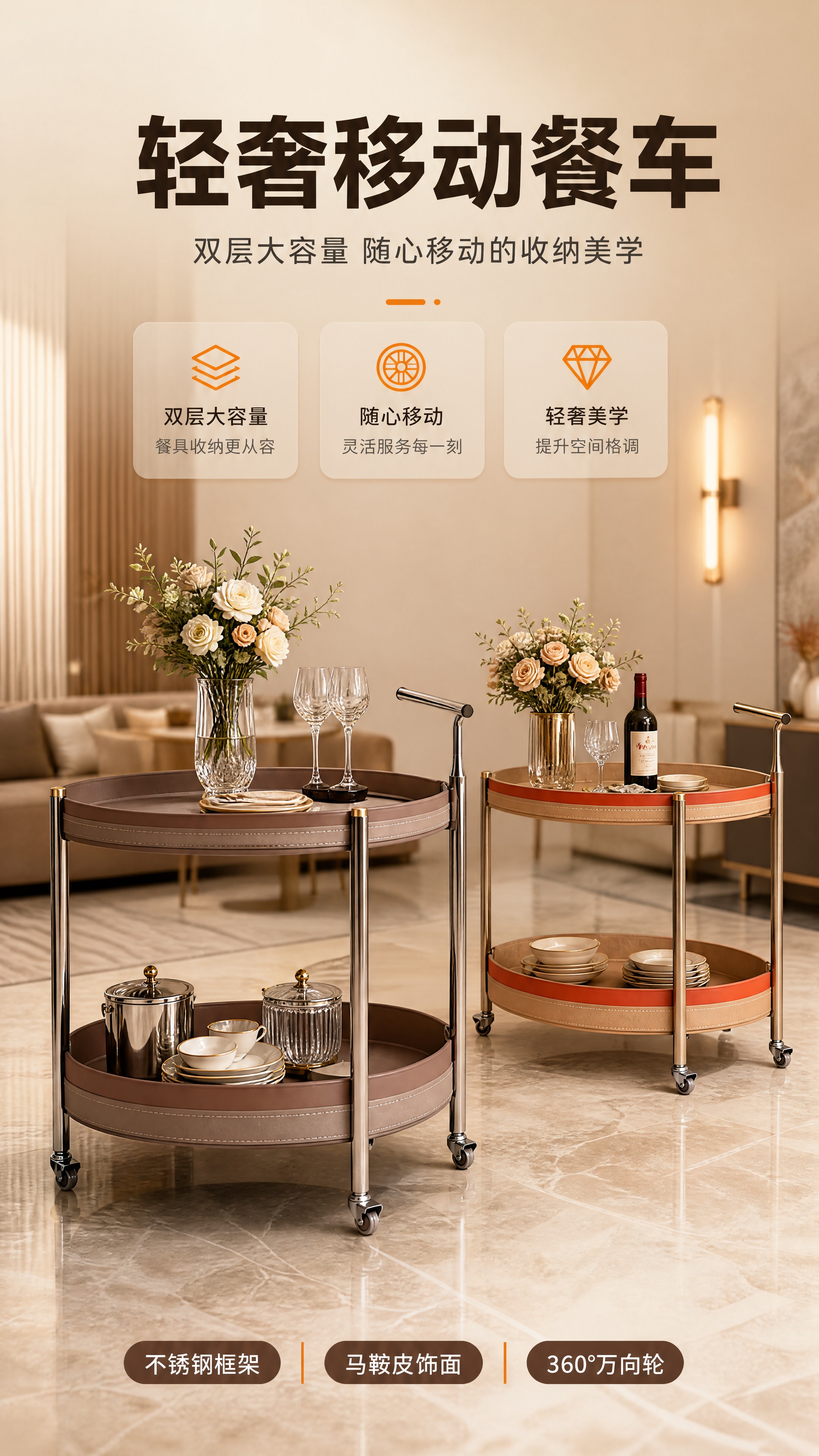 [商品] 使用【图1】左侧DS-070A深咖色餐车与右侧DS-… - 图片创意预览