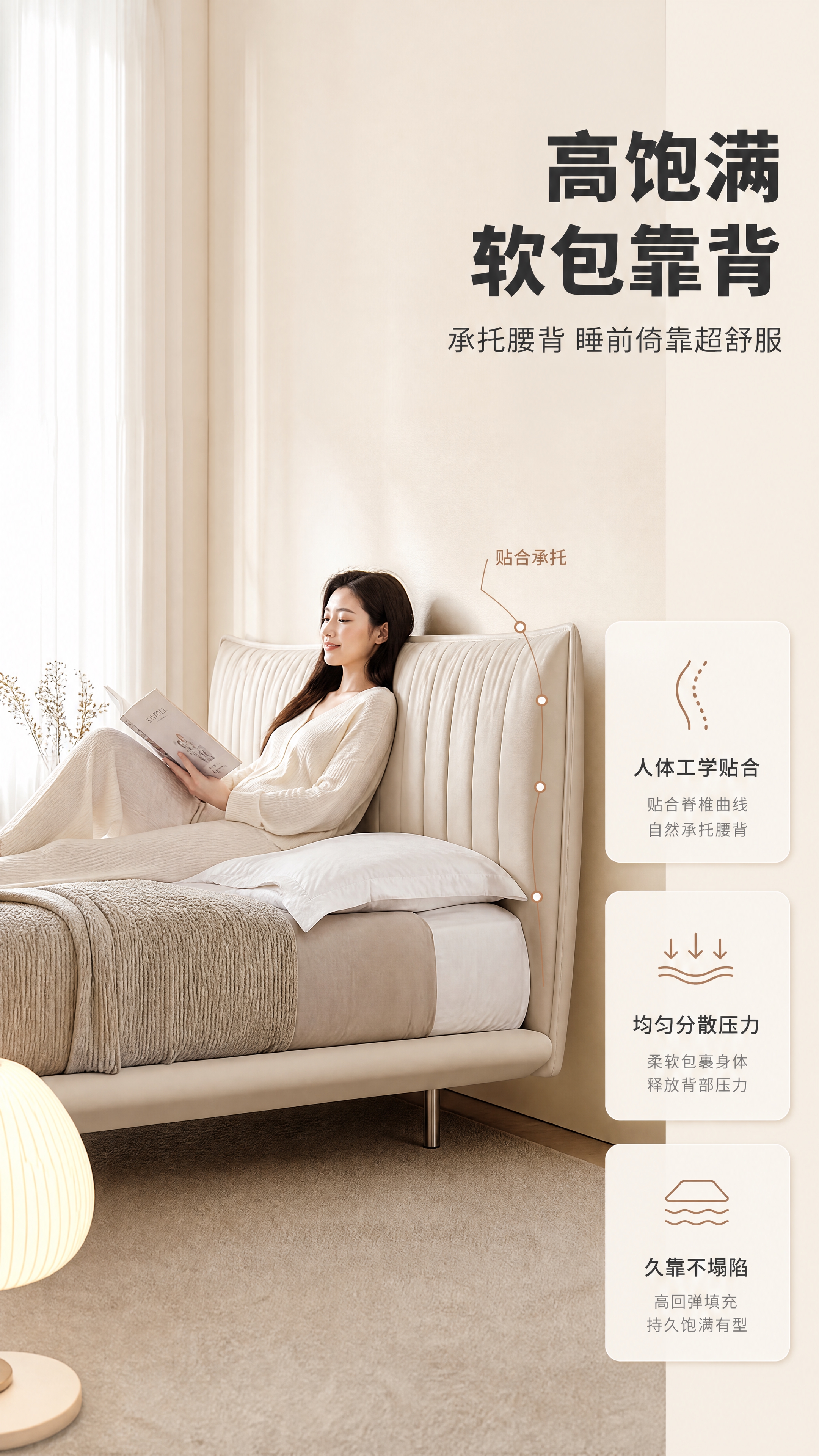 [商品] 使用【图1】M2527肌肉床；保留分段饱满床头、浅米… - 图片创意预览