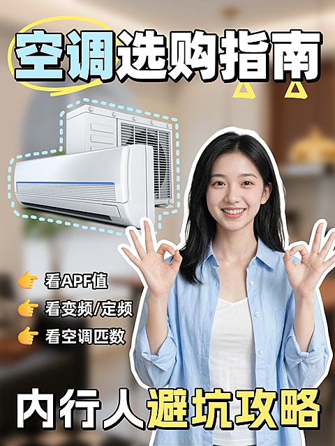 空调家居家电选购指南知识分享科普通用人像小红书封面