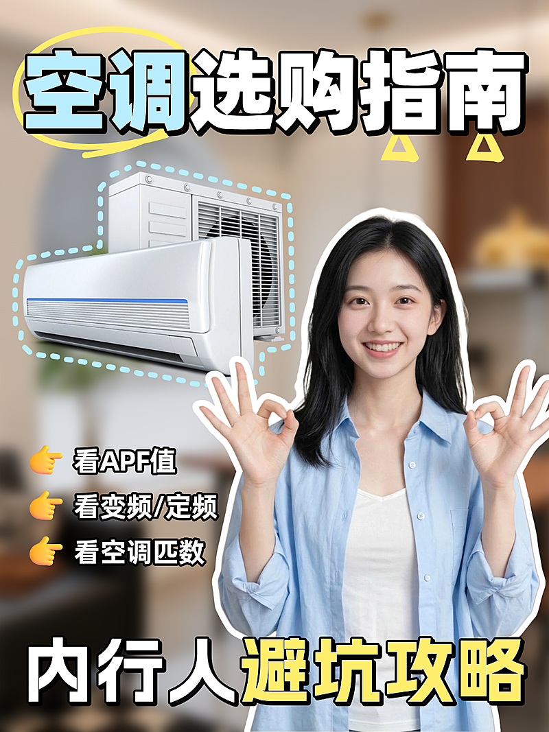 空调家居家电选购指南知识分享科普通用人像小红书封面