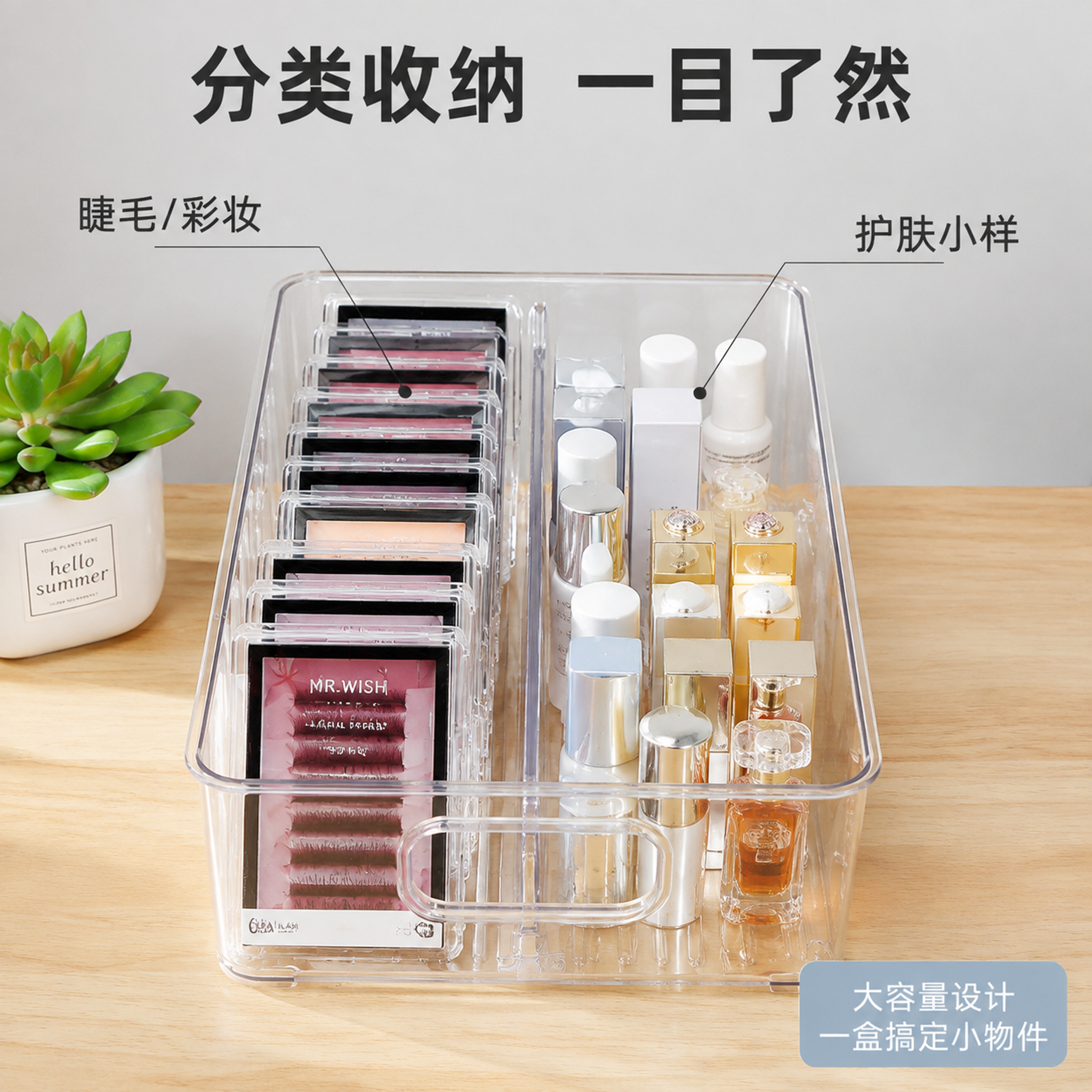 [主图-2] PET透明收纳盒容量满载与分类逻辑展示 [氛围风… - 图片创意预览