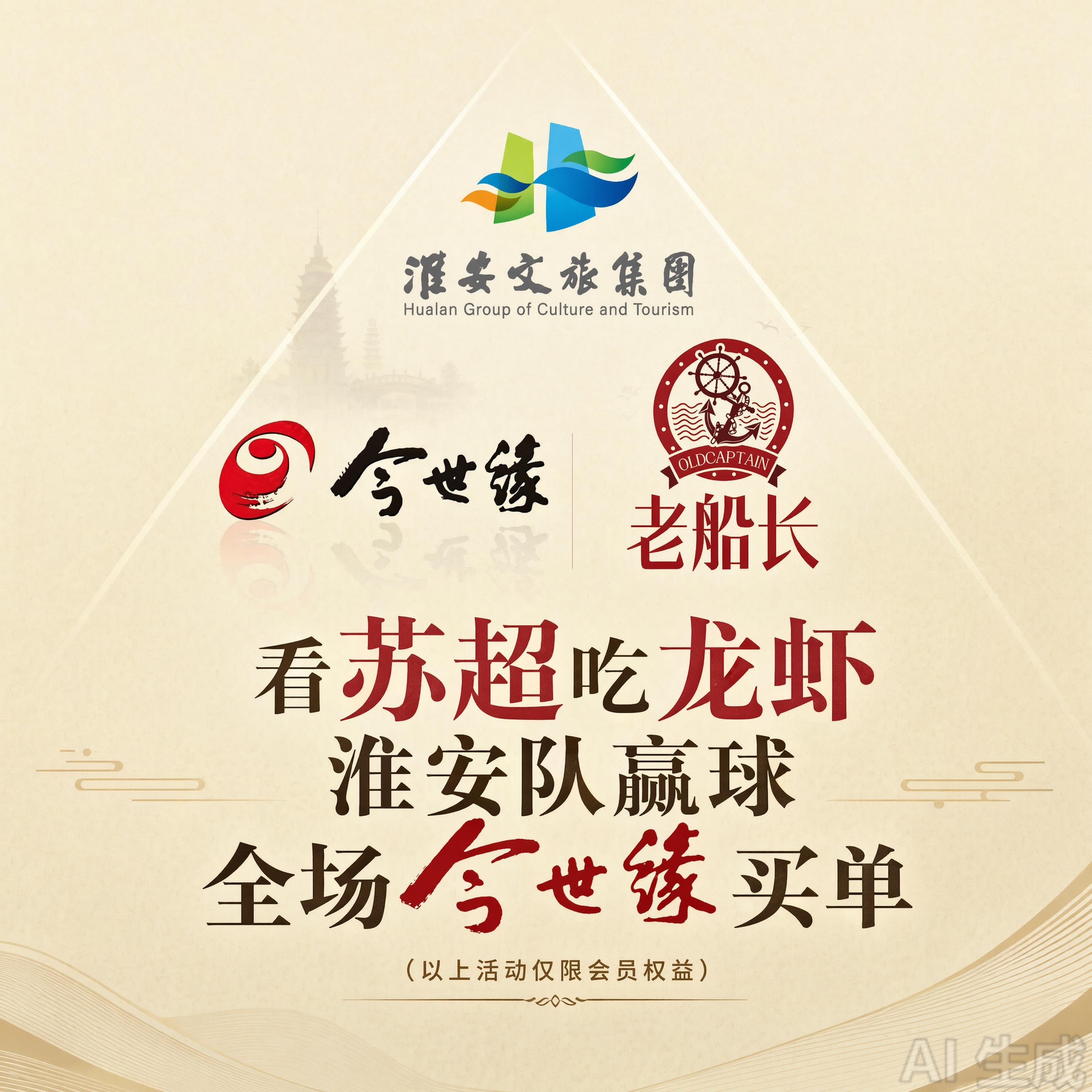 做一个三角形的图，底色为米色。层层递进的海报宣传图。淮安文旅的… - 图片创意预览