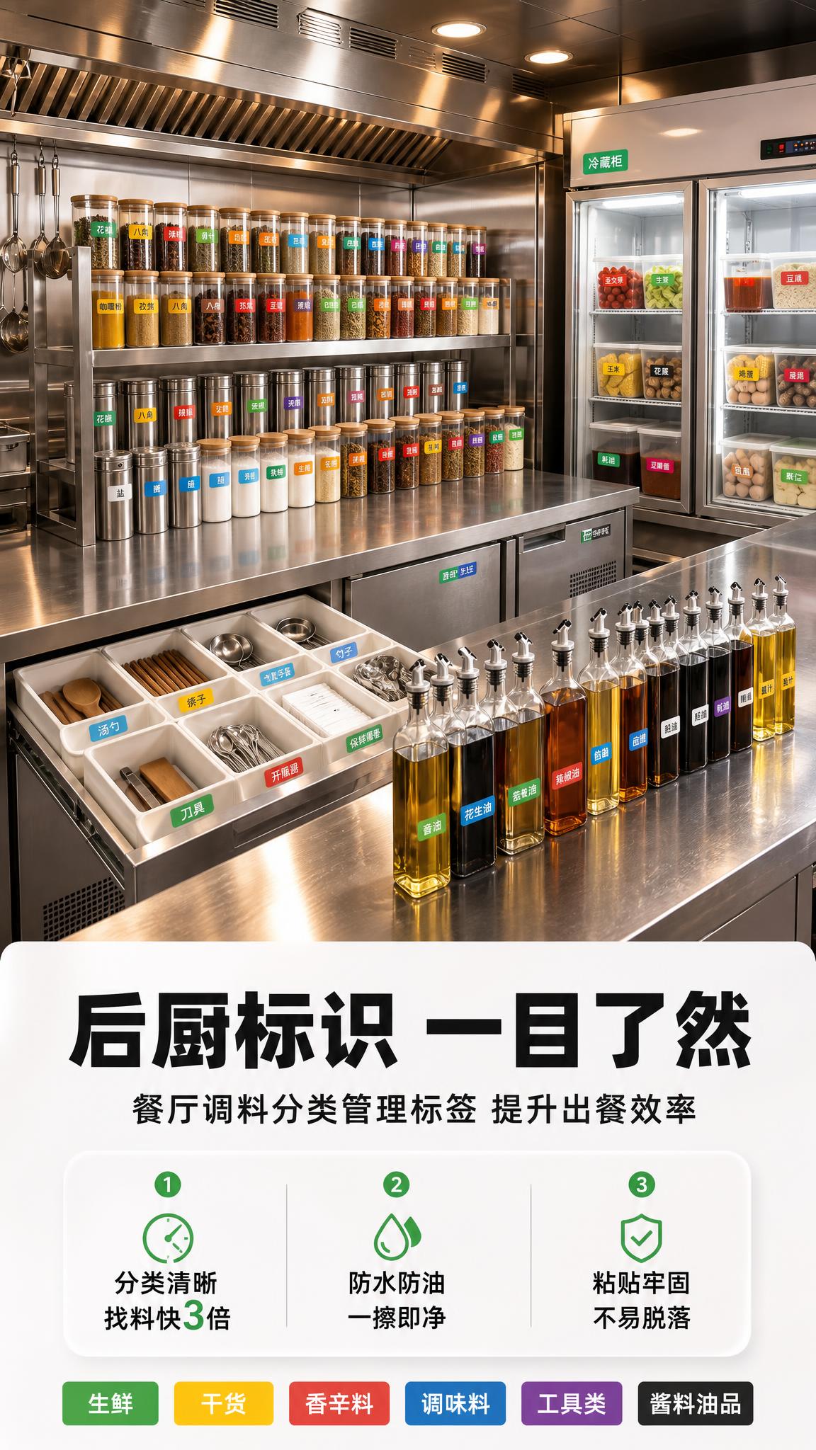 [商品] 使用【图1】餐厅调料标识标签套装；保留标签贴的颜色分… - 图片创意预览