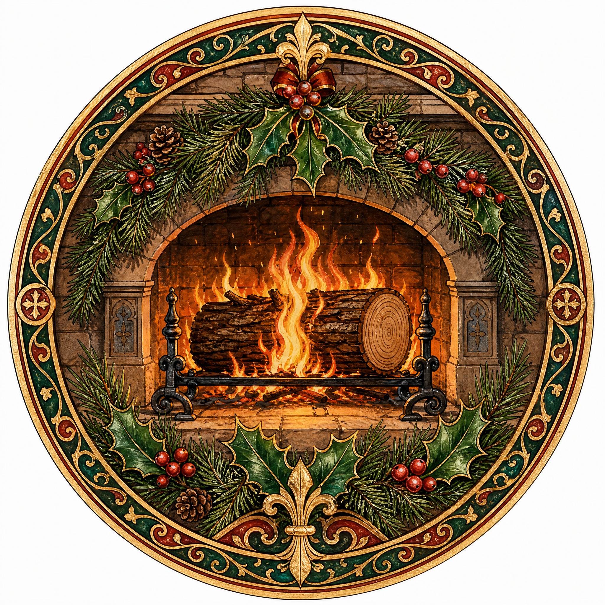 Christmas sticker, medieval ill… - 图片创意预览