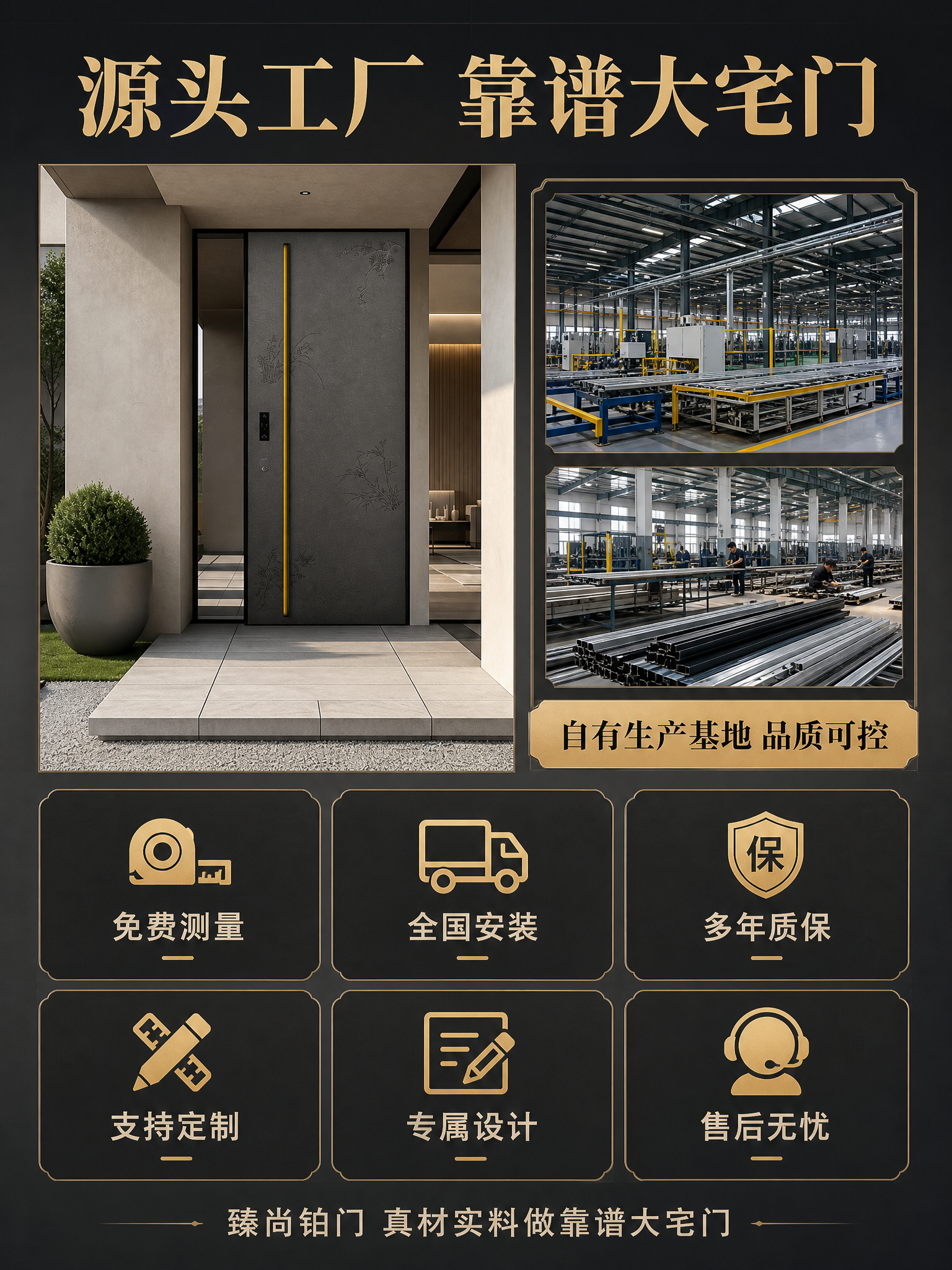 [商品] 使用【图3】臻尚铂门兰竹雅韵全铝别墅大门；保留深灰色… - 图片创意预览