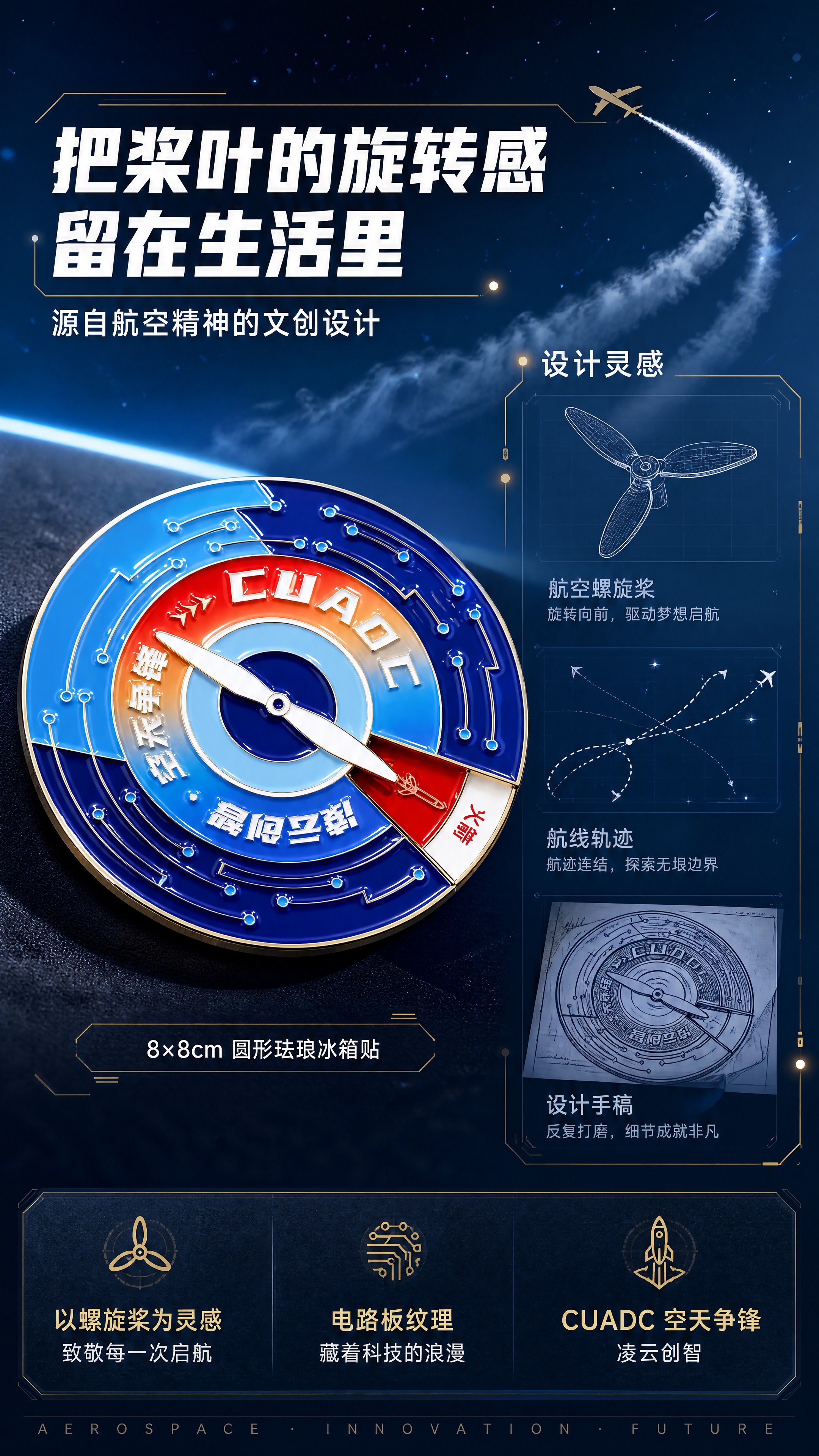 [商品] 使用【图1】航迹·桨叶之轮旋转冰箱贴；保留圆形结构、… - 图片创意预览