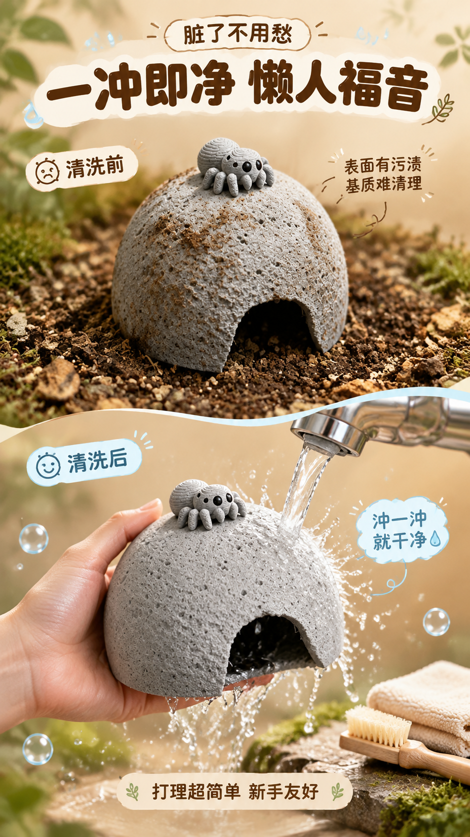 [商品] 使用【图5】火山岩灰色款仿真椰子躲避屋；保留半球形、… - 图片创意预览
