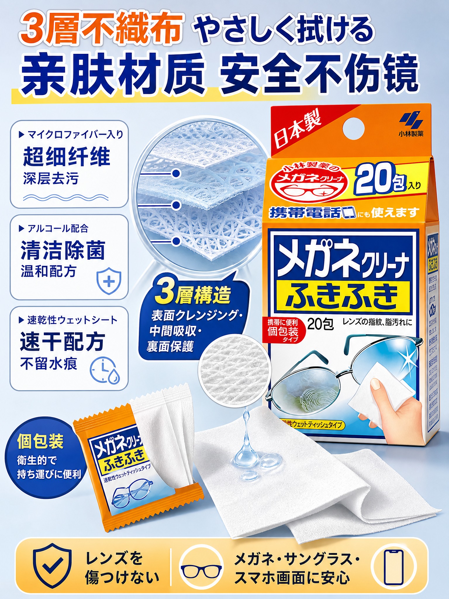 [主图-3 3:4竖版 材质细节与安全性] 日本小林制药眼镜清… - 图片创意预览