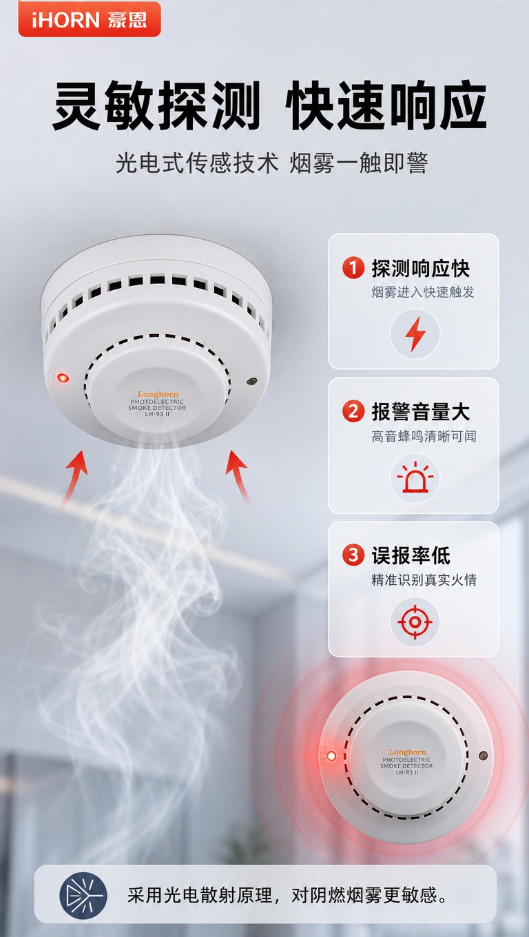 [商品] 使用【图1】烟雾探测器（LH-93 II款，侧面进烟… - 图片创意预览