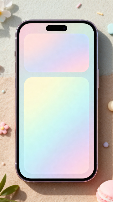 渐变色彩手机隐藏功能背景框，马卡龙渐变色，圆角矩形设计，清新可爱风格预览效果