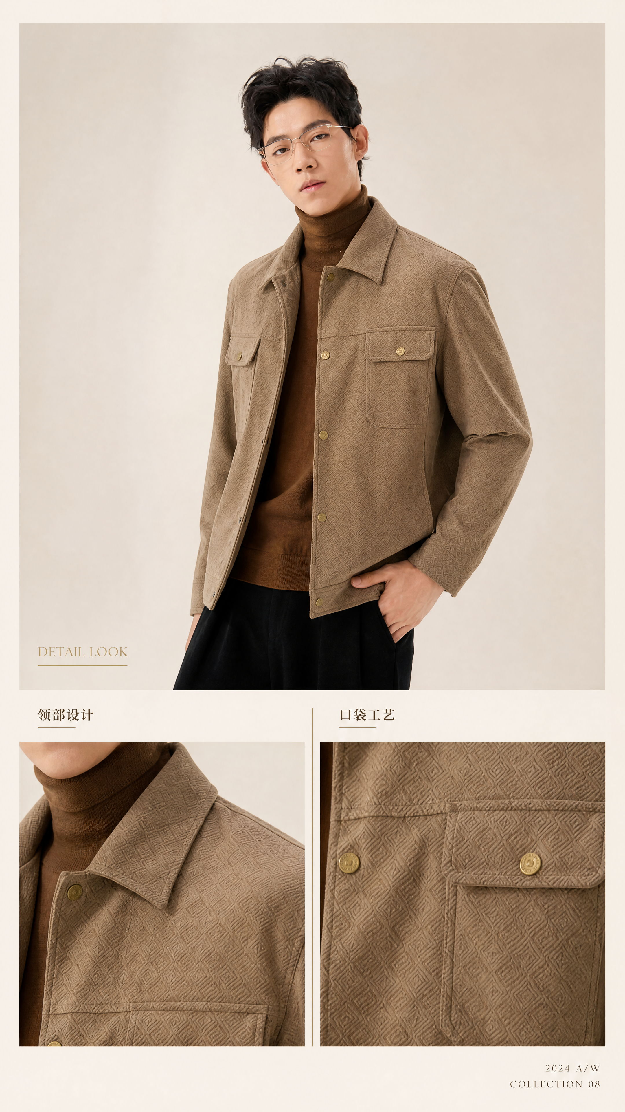 [第8张] 模特拼图展示页-上大图下局部细节。本张使用【图3】… - 图片创意预览